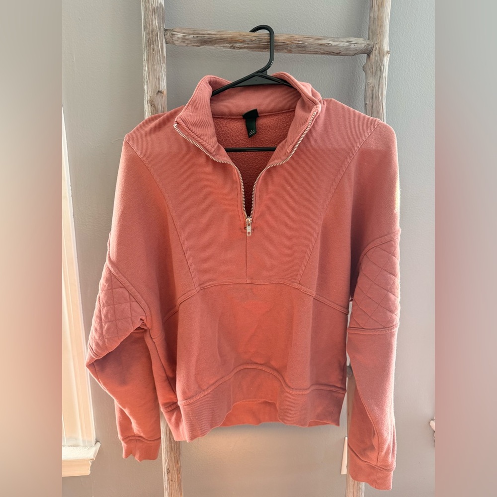 Wild Fable Women's Pink Quarter-Zip Sweater